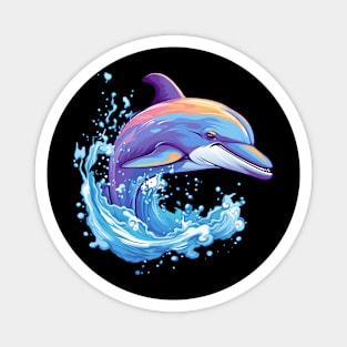 smiling dolphin leaping out of the water Magnet